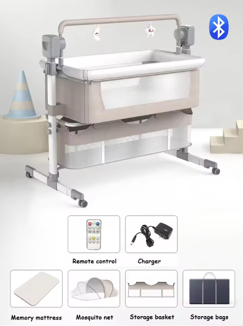 Baby Crib with Storage Basket