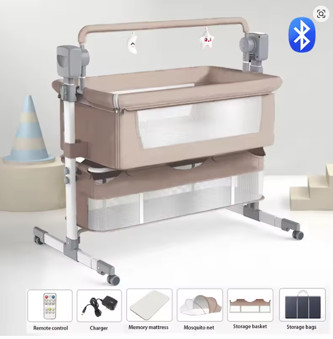Baby Crib with Storage Basket