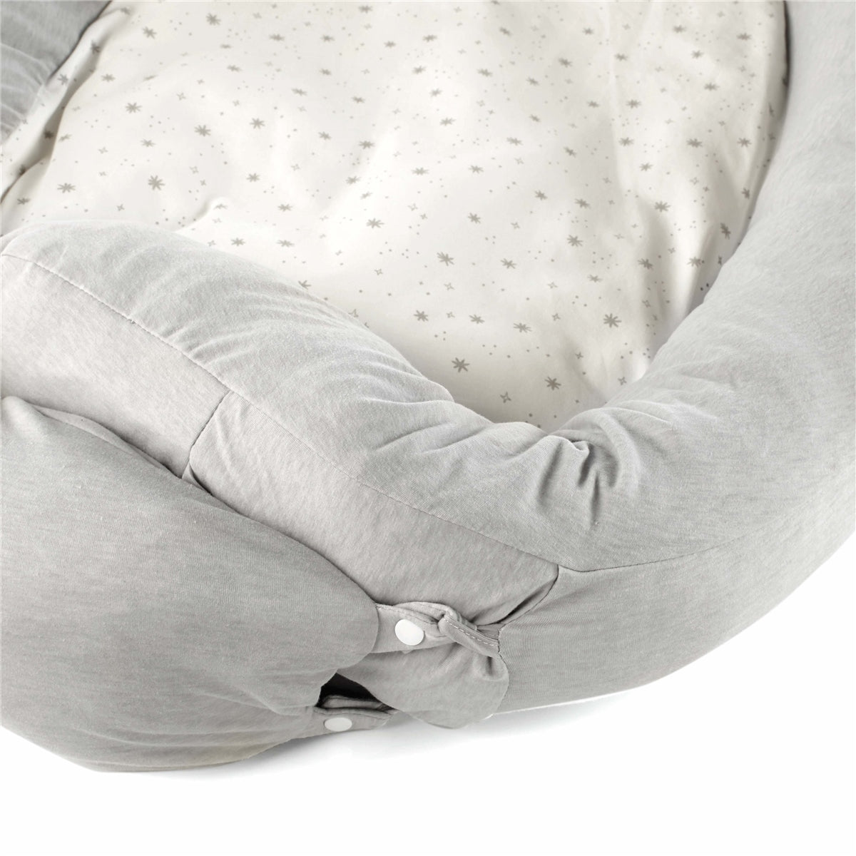 Gray baby nest with soft texture on a white background