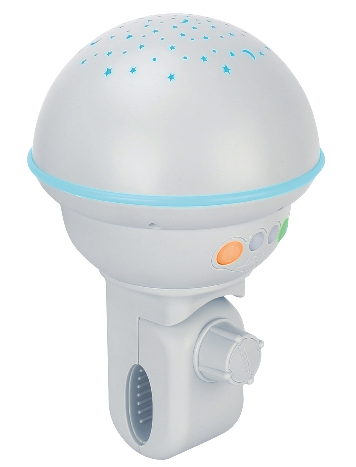 White night light with starry sky design on a white background