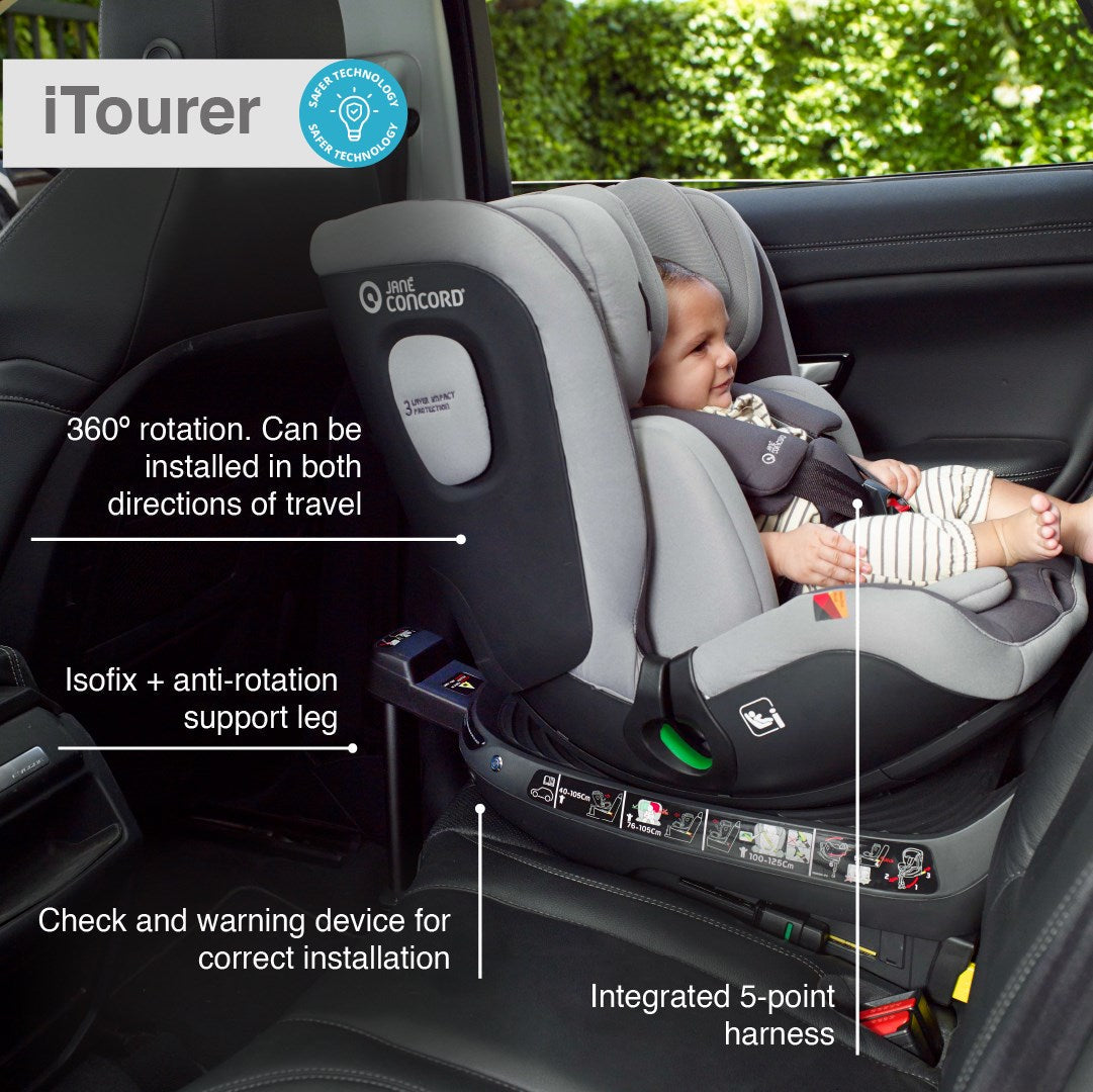 Jane iTourer 360° Swivel i-Size Car Seat, 40-125cm, 0-7 Years