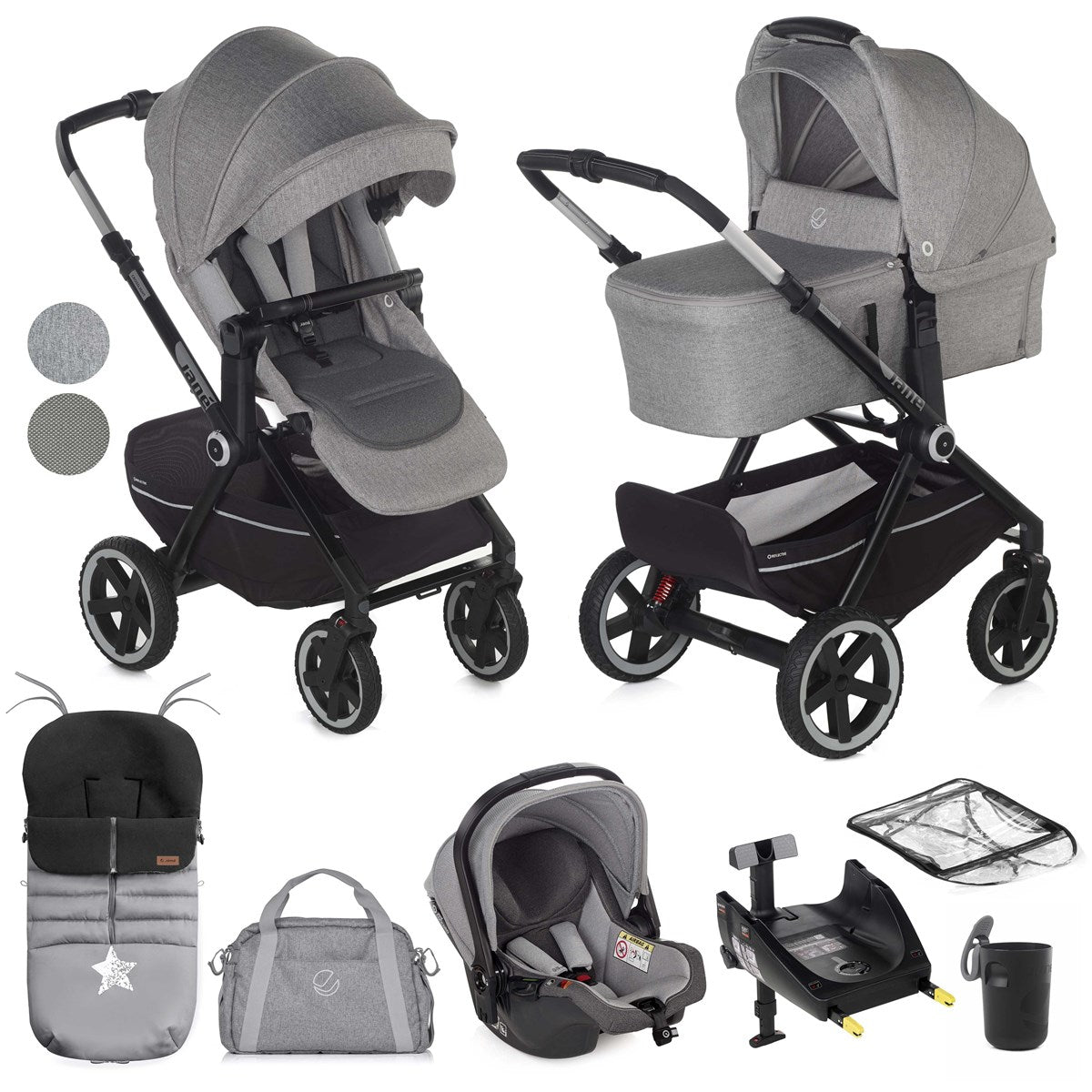 Jane Crosslight-3 + Sweet + Koos iSize, 10 Piece Travel System Bundle