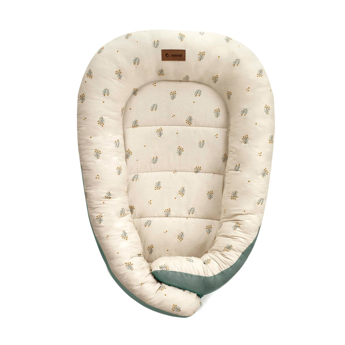 Baby bed with floral pattern on a white background