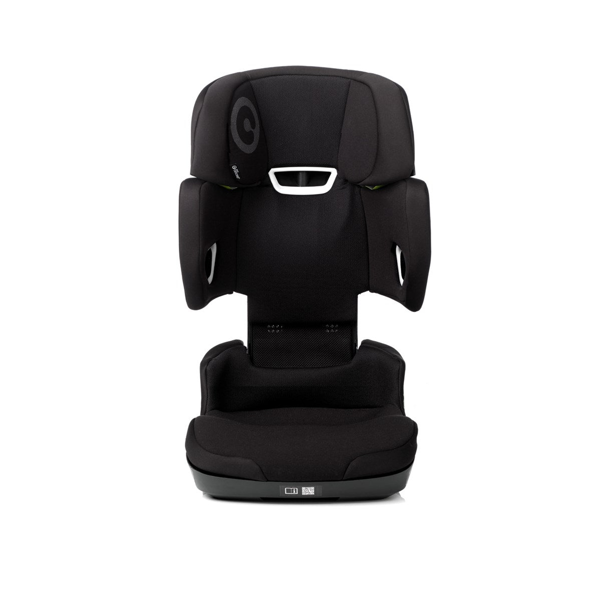 Black car seat with a white background