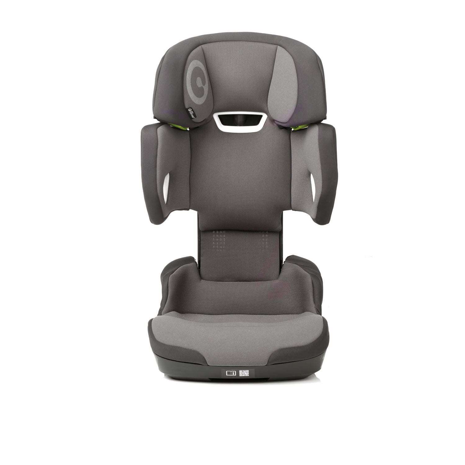 Gray car seat with a white background