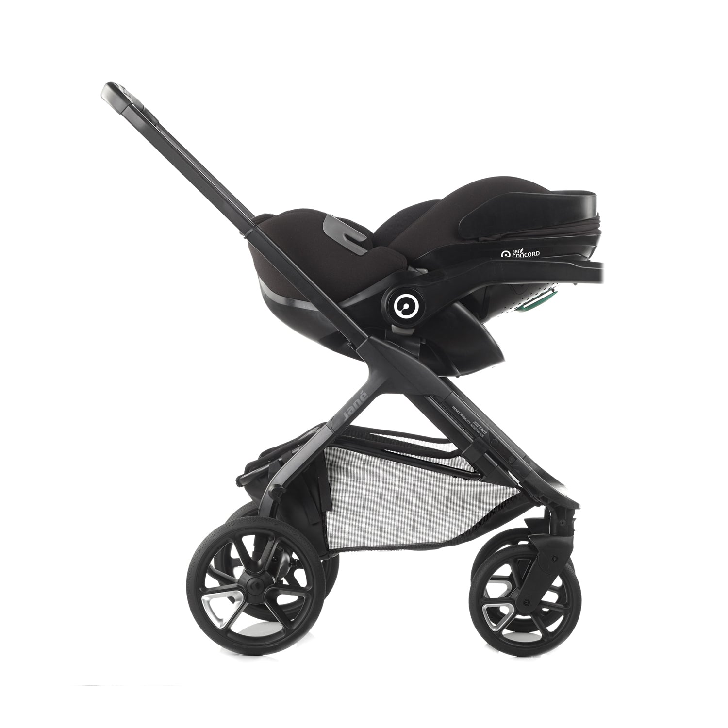 Jané Crosslight Pro Carbon 3in1 Travel System with Lie-Flat Kombibaby Car Seat