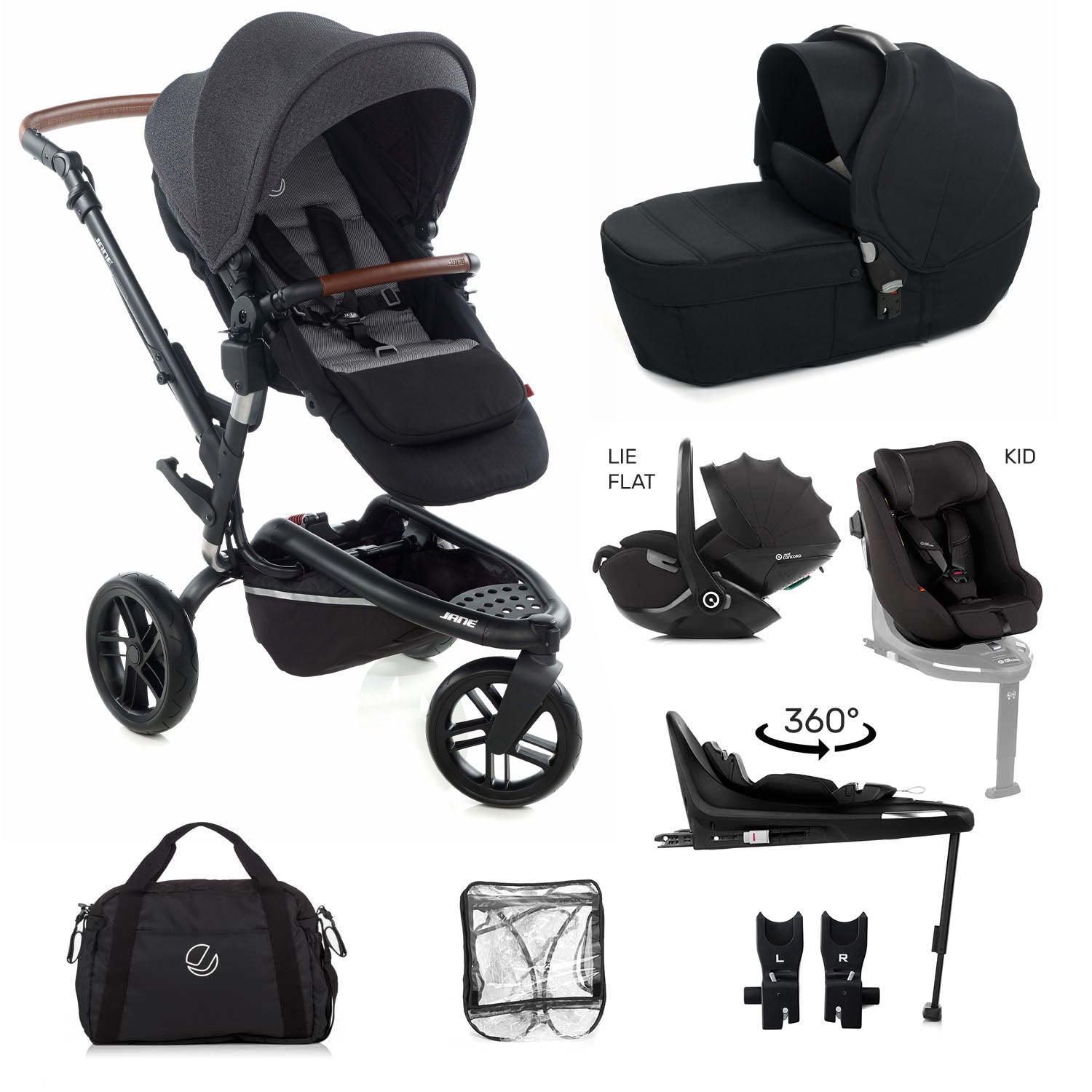 Jané Trider Lie-Flat 360 Family Car Seat Bundle
