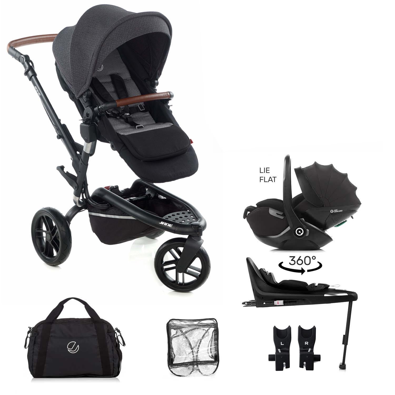 Jane Trider Lie-Flat 360 Baby Car Seat Bundle