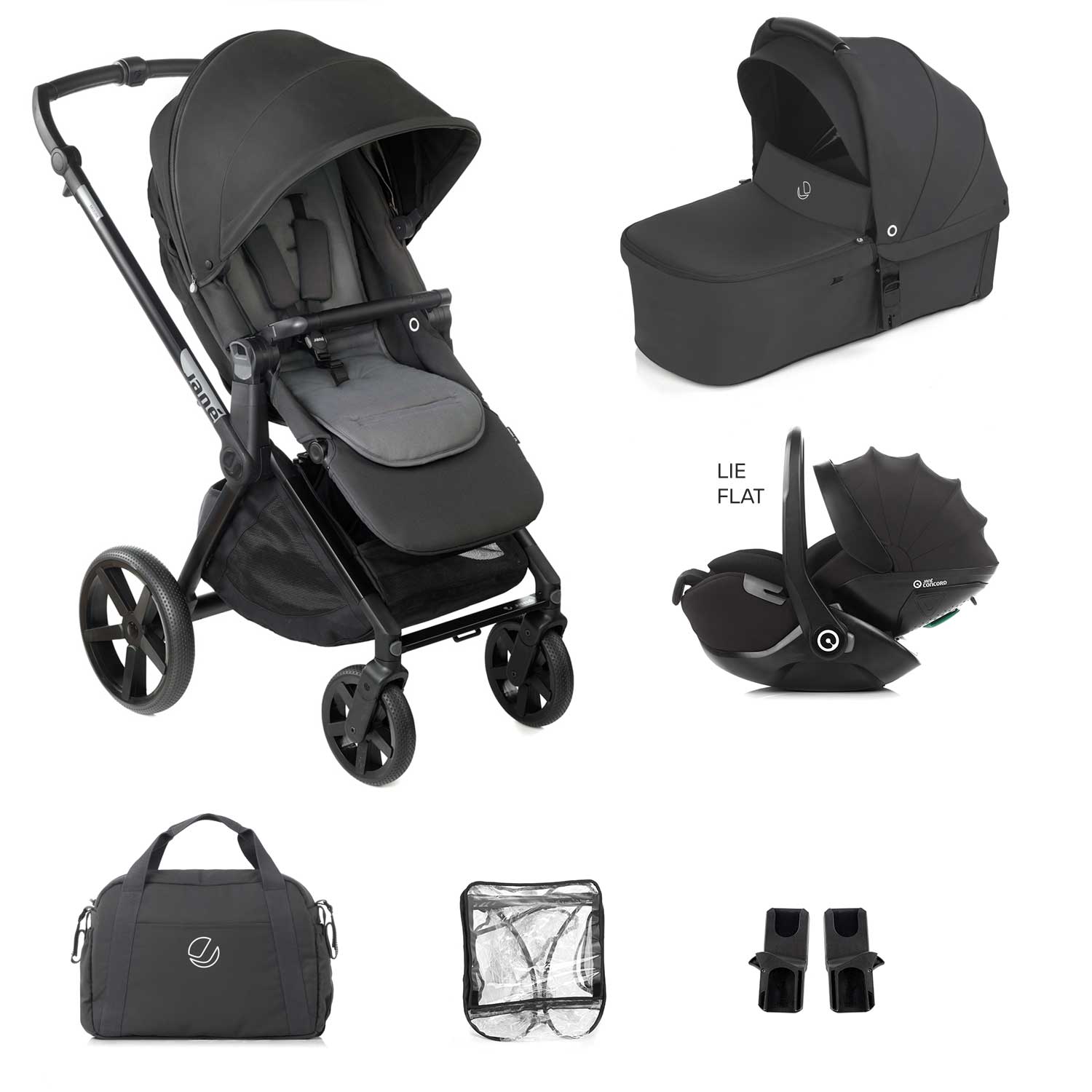 Jane Muum-4 Lie-Flat 360 Baby Car Seat Bundle