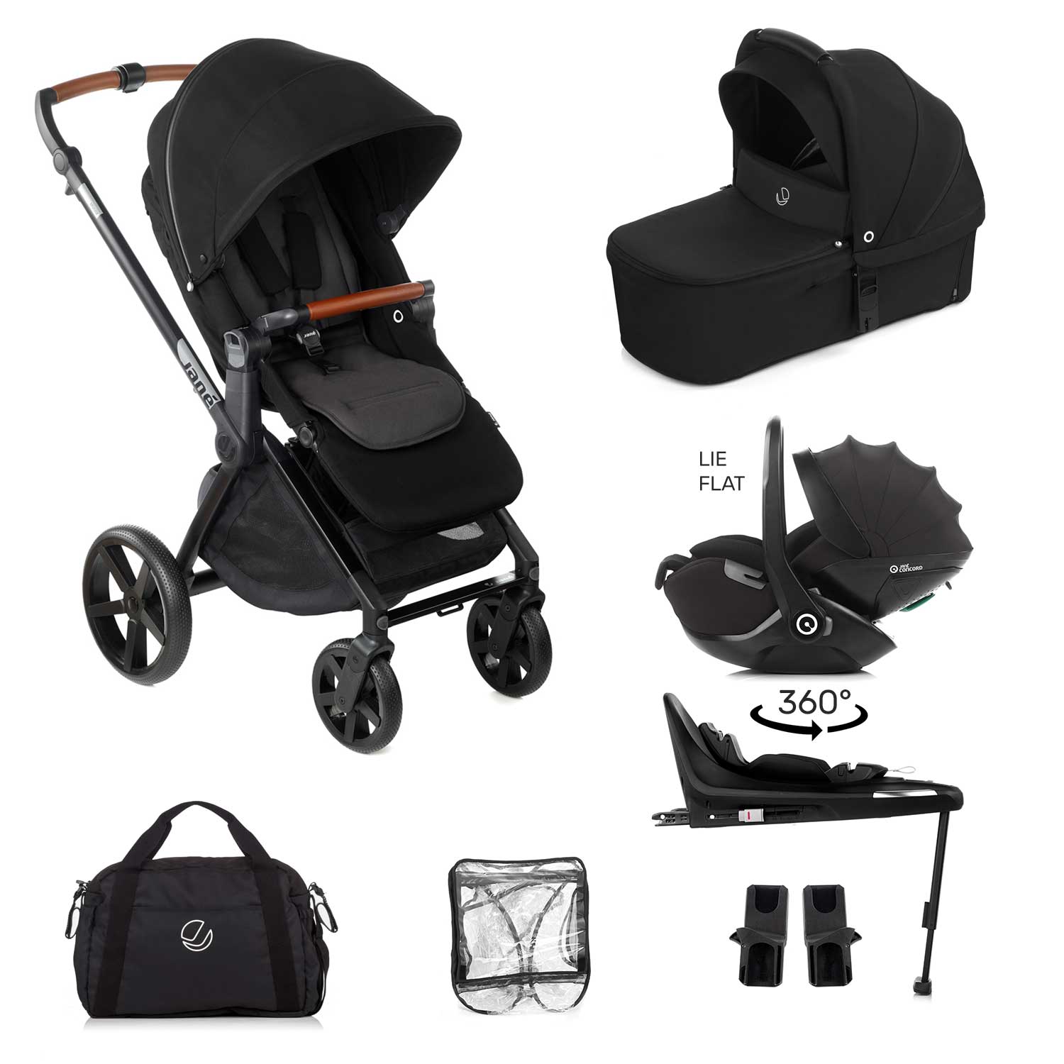 Jane Muum-4 Lie-Flat 360 Baby Car Seat Bundle