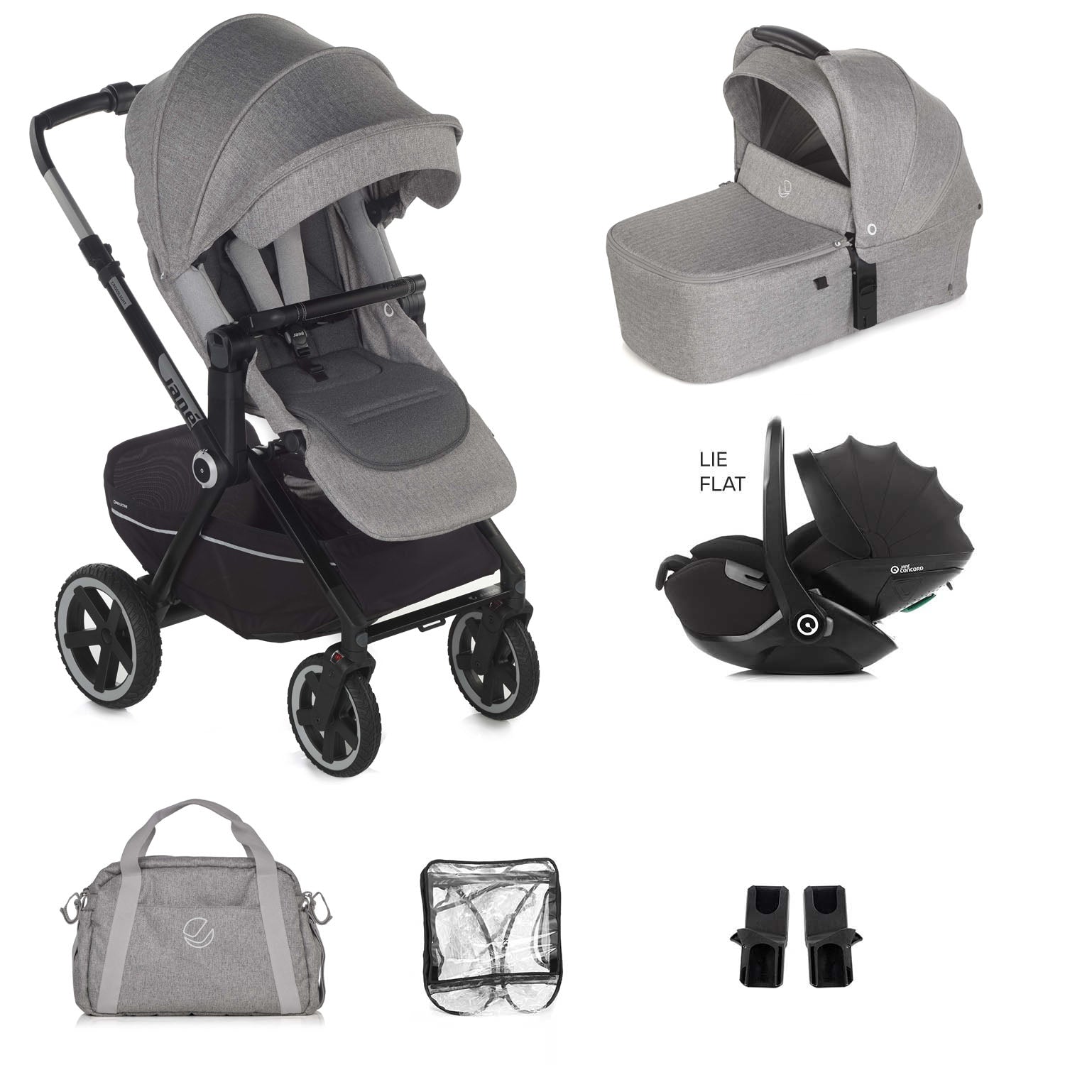 Jane Crosslight 3 + Kombibaby 360 Lie-Flat Car Seat Travel System