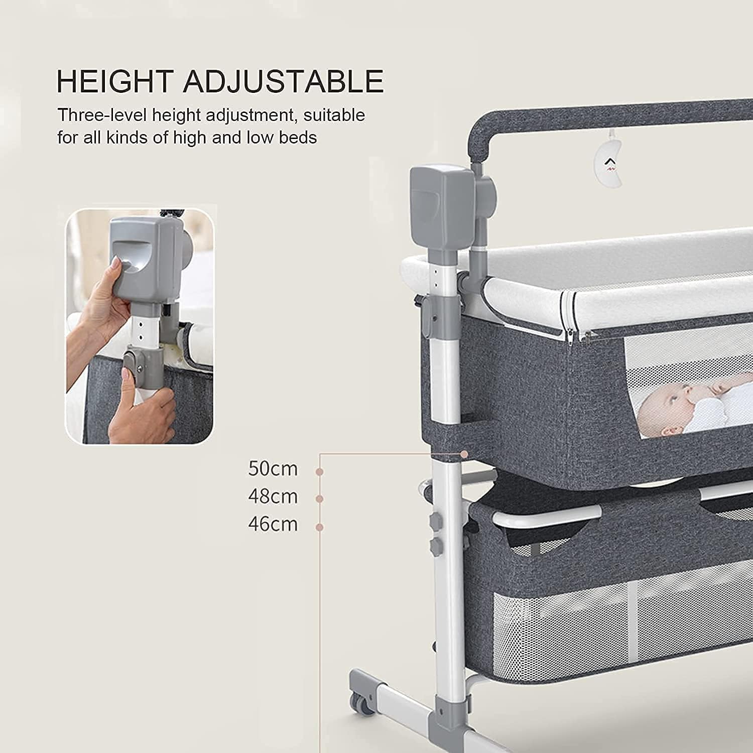Baby Crib with Storage Basket