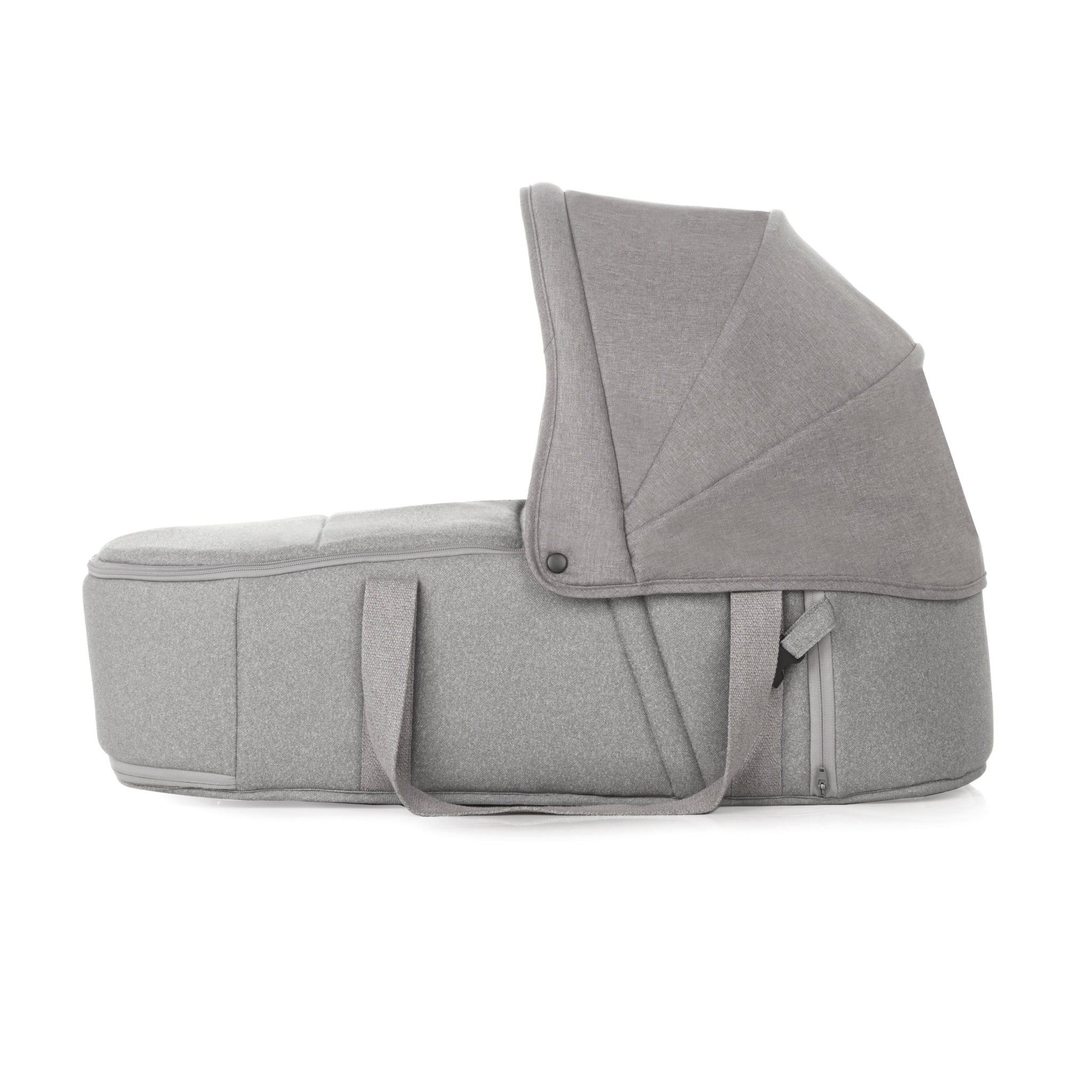 Gray baby carrier on a white background