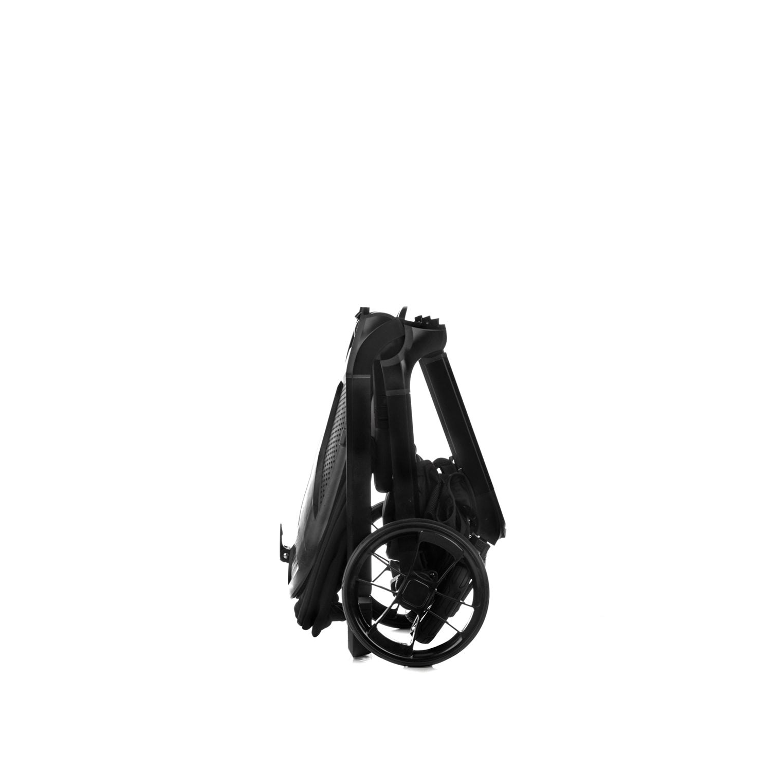 Black folding scooter on a white background