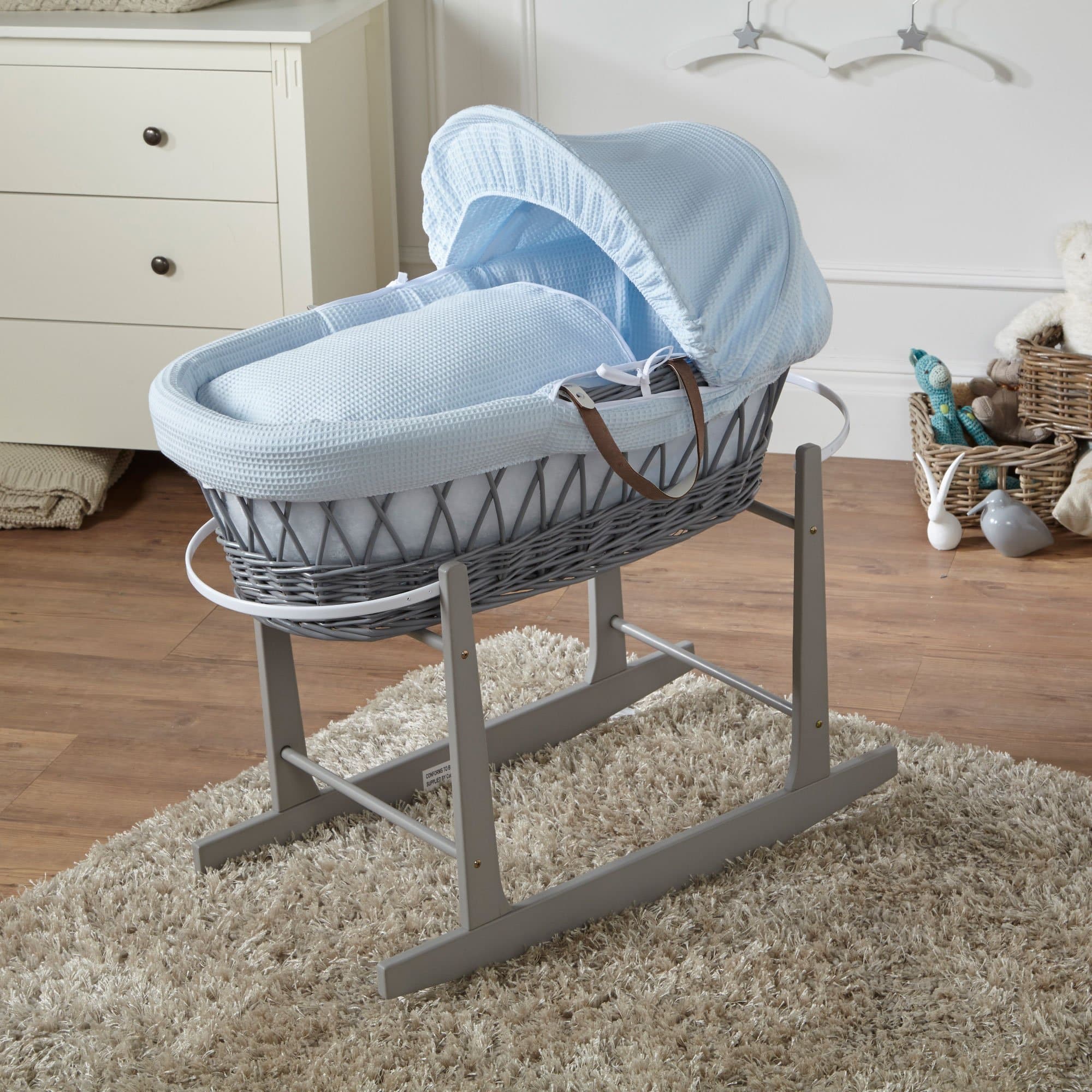Wicker Baby Moses Basket With Stand-16