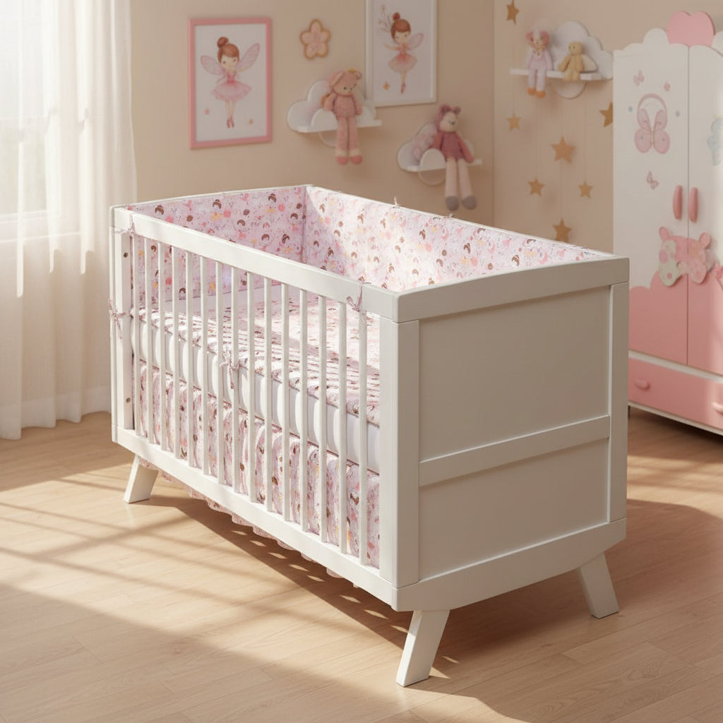 FORREST 3 Piece Reversible Cot Bed Set – Organic Cotton Baby Bedding - Fairy