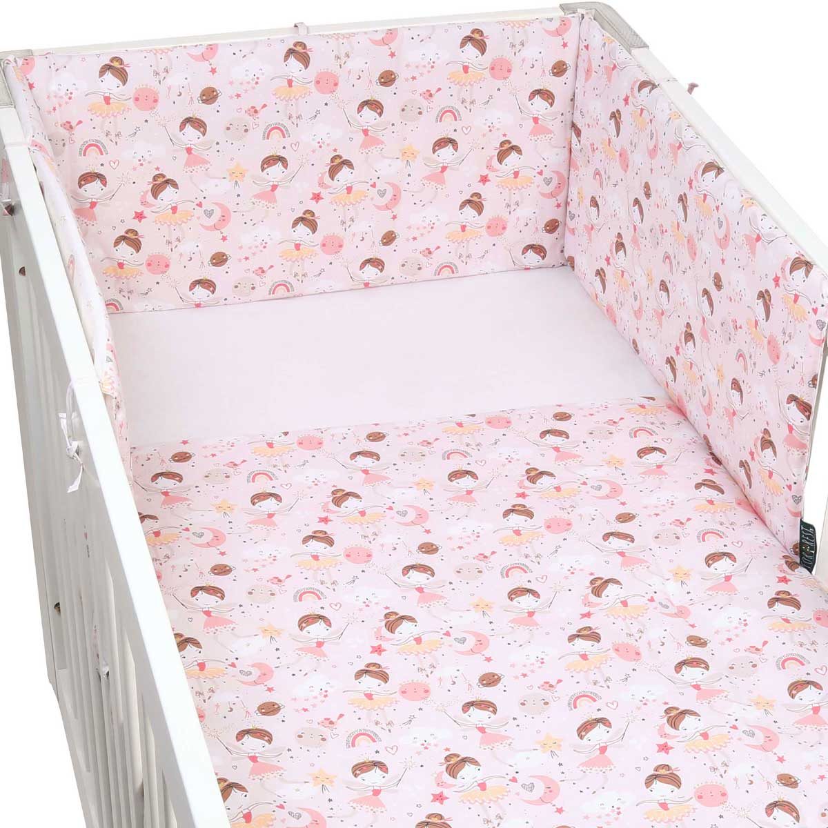 FORREST 3 Piece Reversible Cot Bed Set – Organic Cotton Baby Bedding - Fairy
