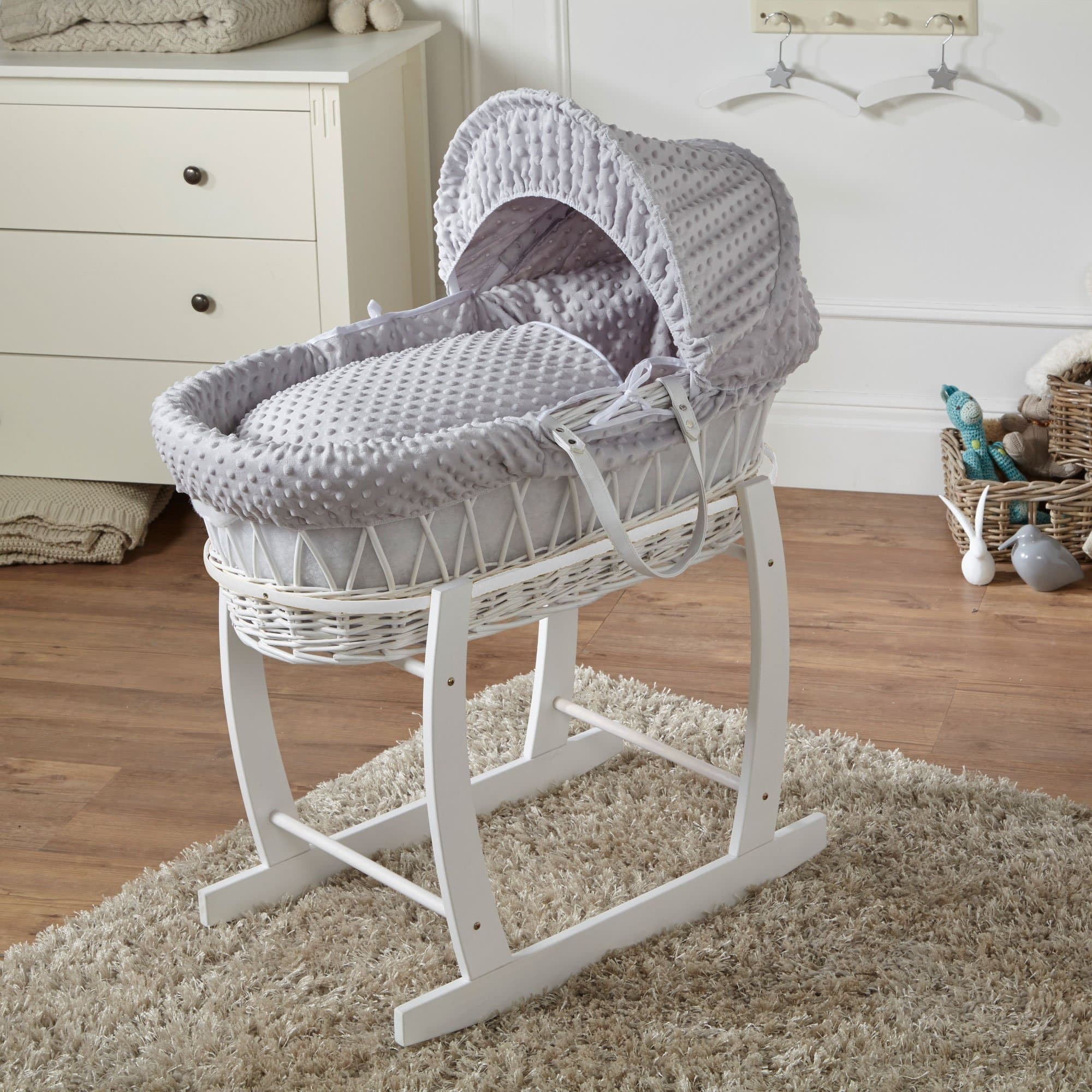 Wicker Baby Moses Basket With Stand-14