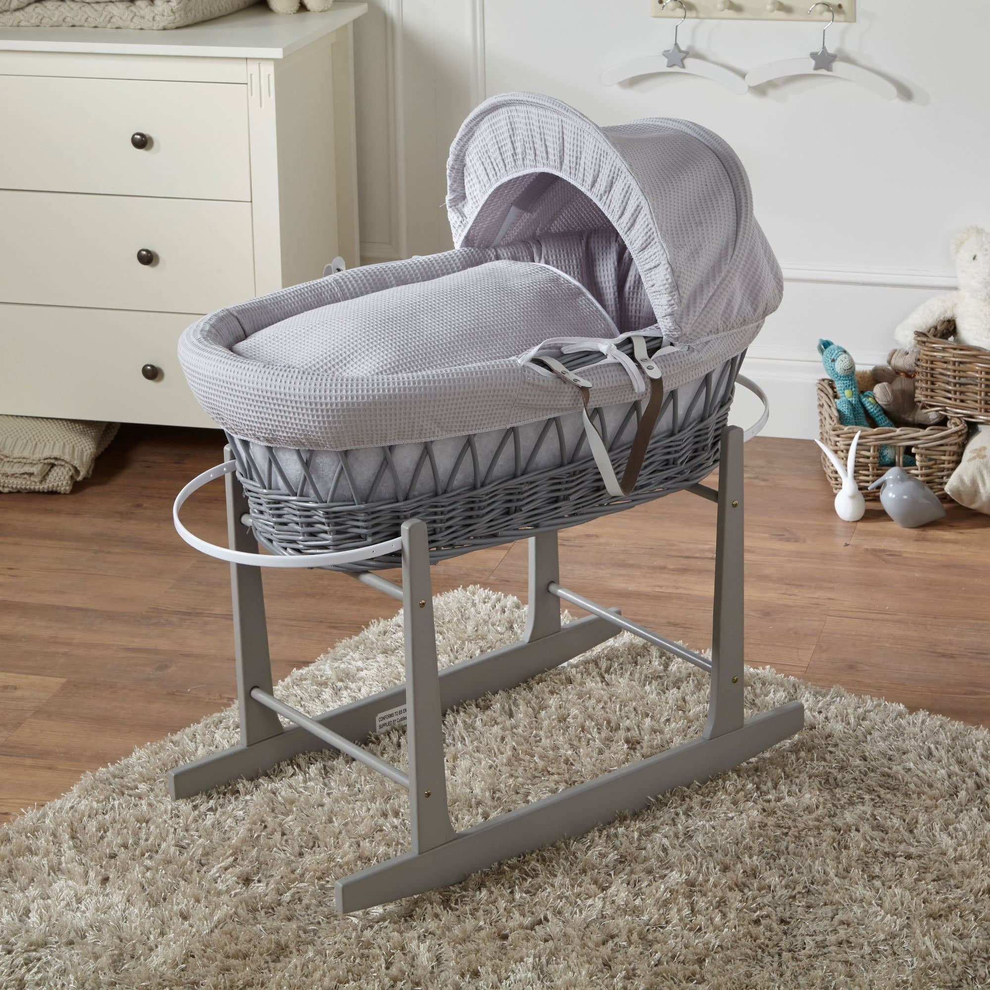 Wicker Baby Moses Basket With Stand-19
