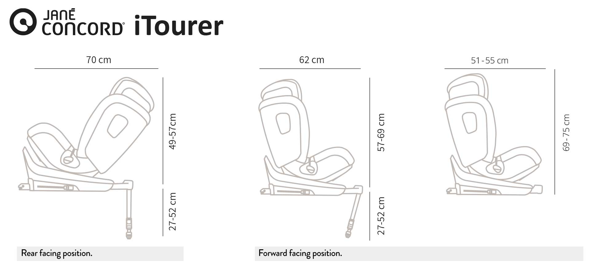 Jane iTourer 360° Swivel i-Size Car Seat, 40-125cm, 0-7 Years