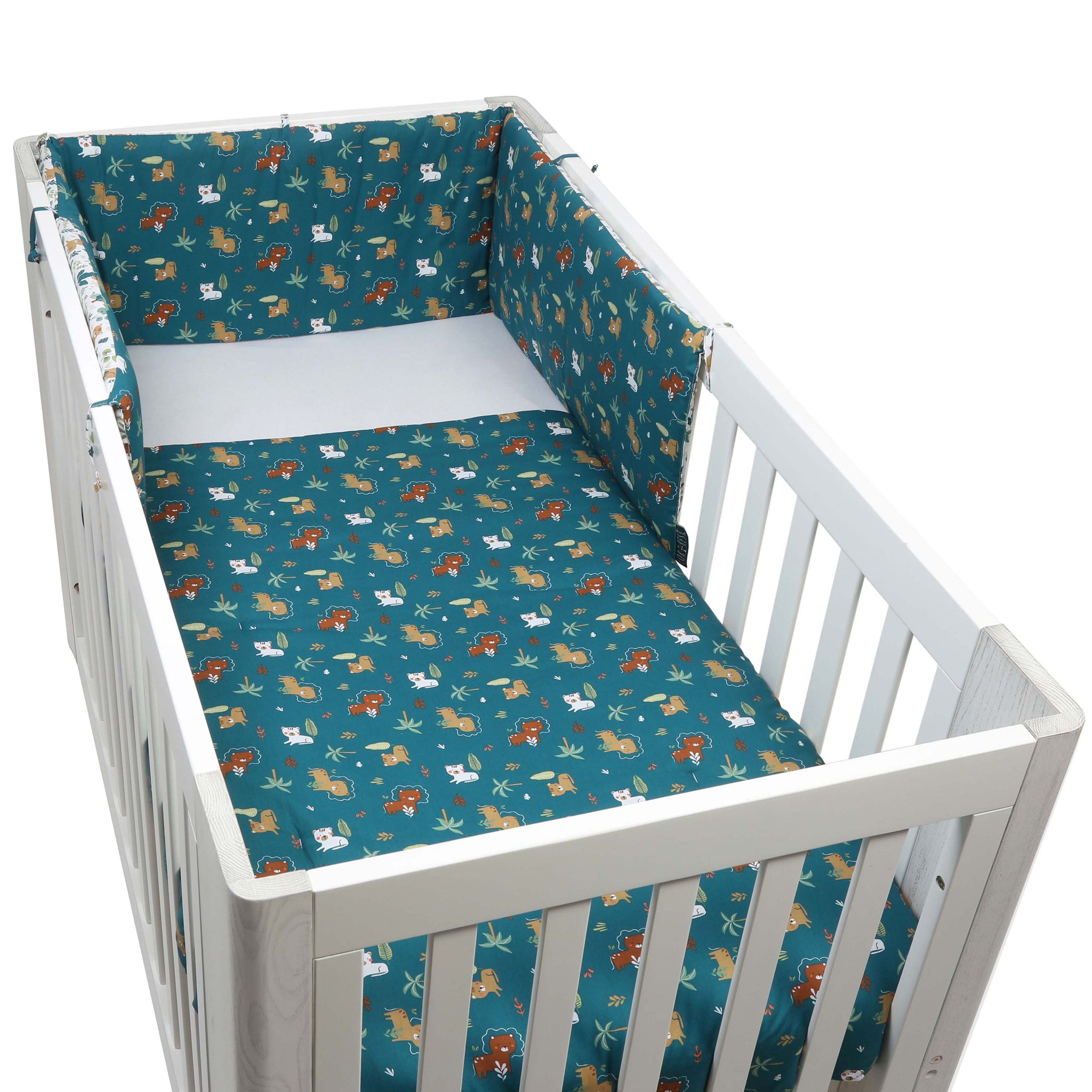 FORREST 3 Piece Reversible Cot Bed Set – Organic Cotton Baby Bedding - Jungle