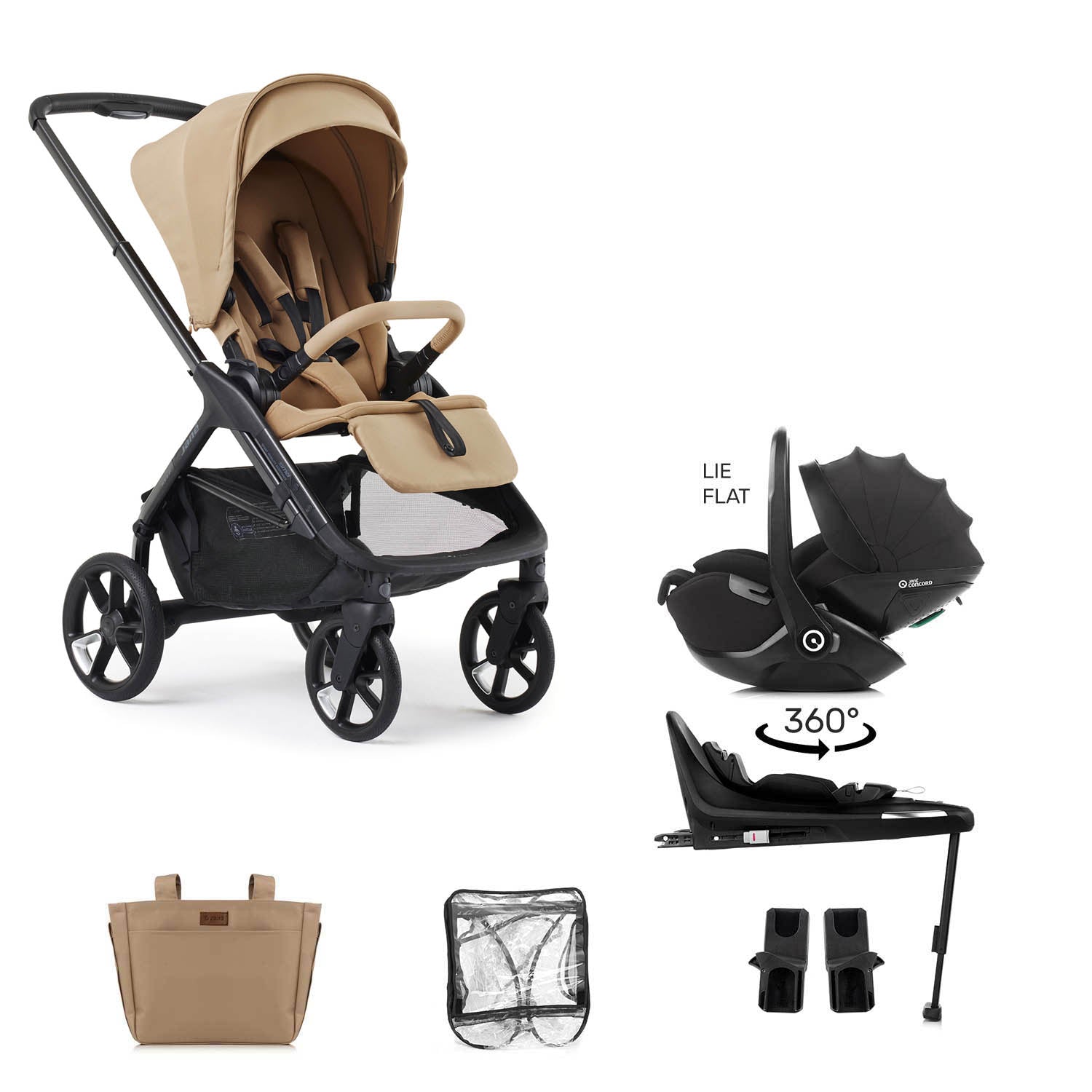 Jane Keep Pushchair + Kombibaby Lie-Flat 360 Baby i-Size Car Seat Bundle