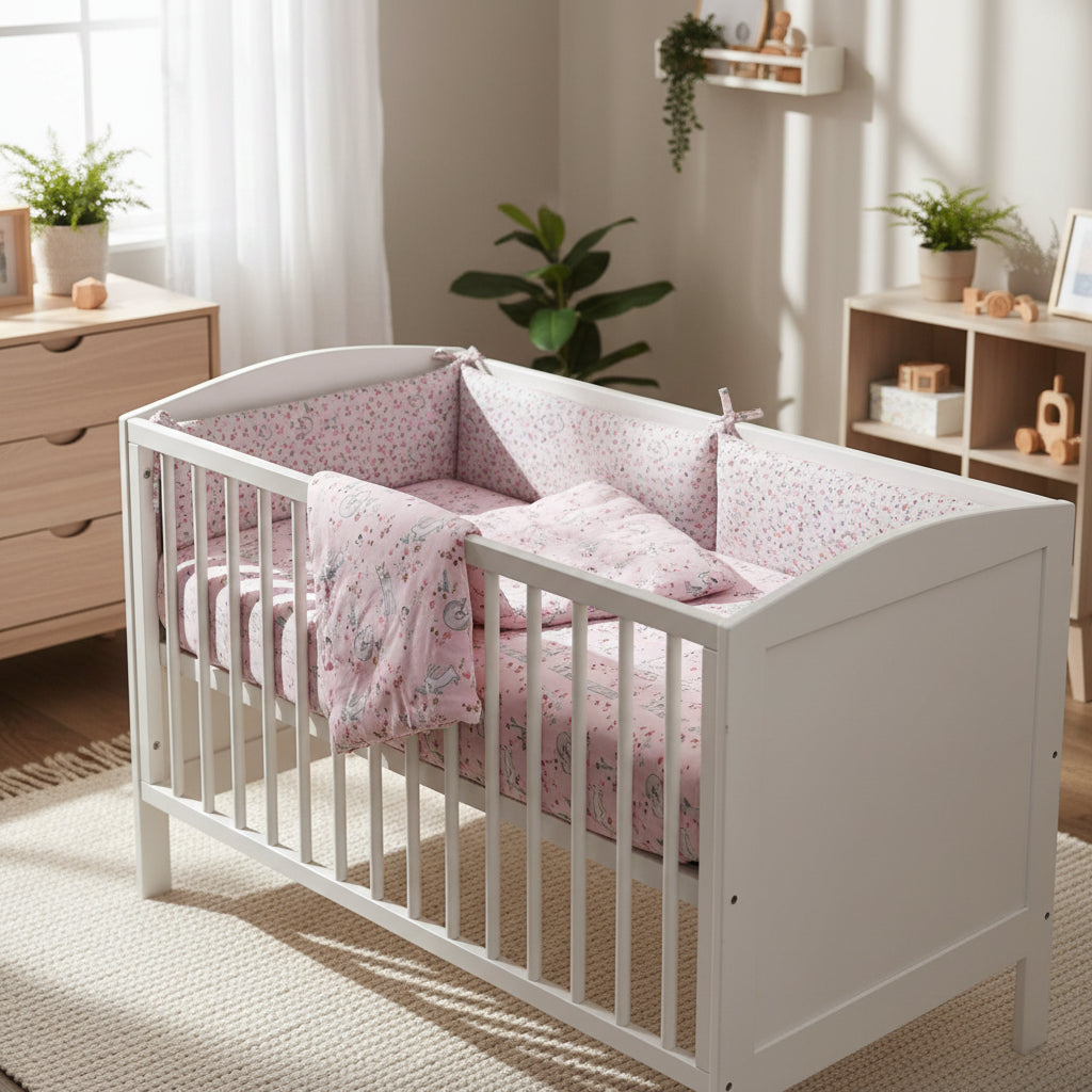 FORREST 3 Piece Reversible Cot Bed Set – Organic Cotton Baby Bedding - Meadowland