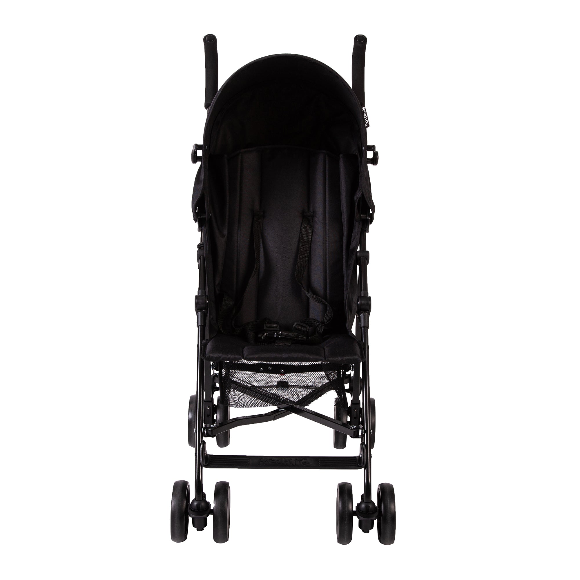 Black stroller on a white background