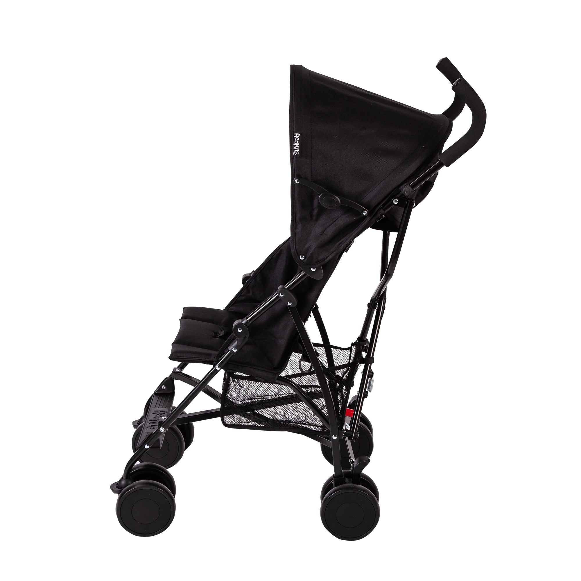 Black stroller on a white background