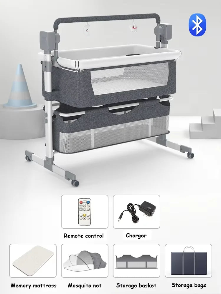 Baby Crib with Storage Basket