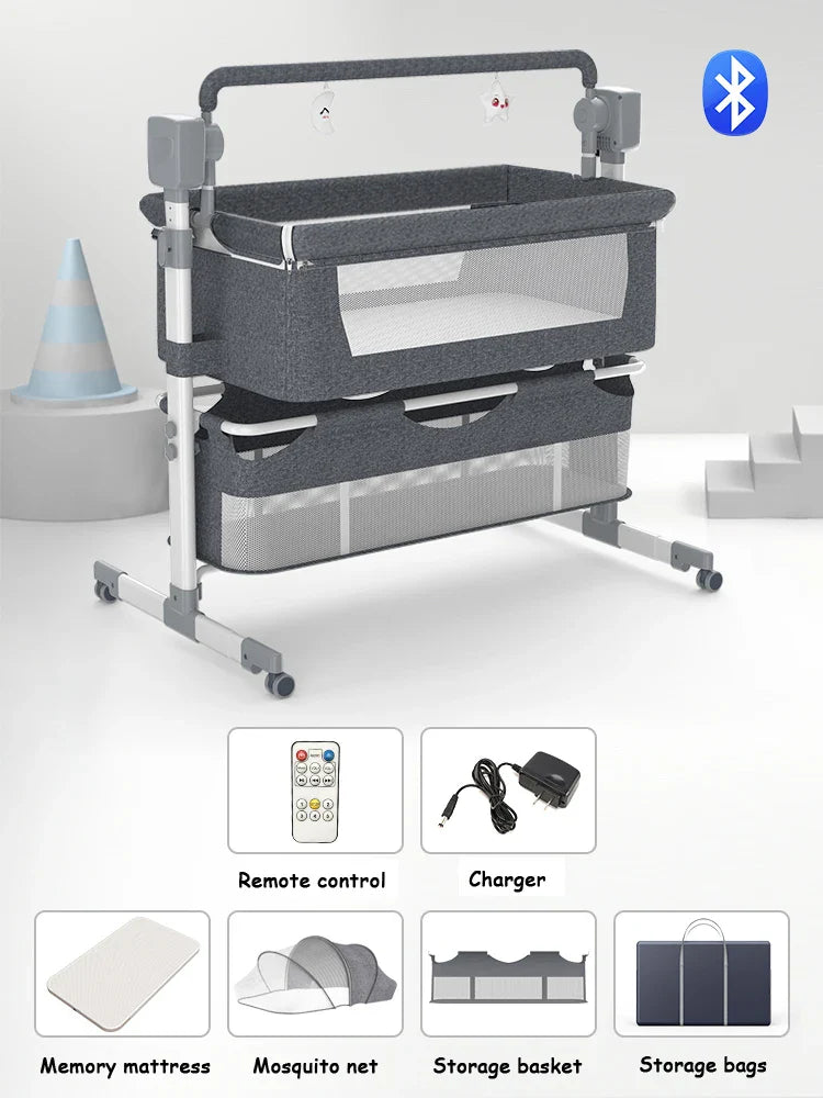Baby Crib with Storage Basket