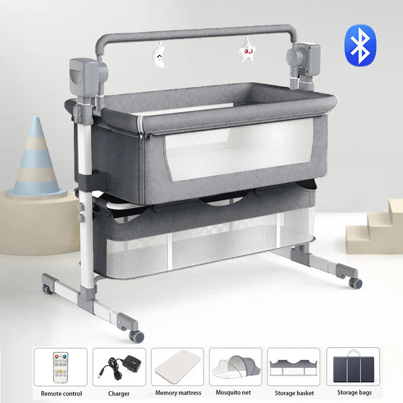 Baby Crib with Storage Basket