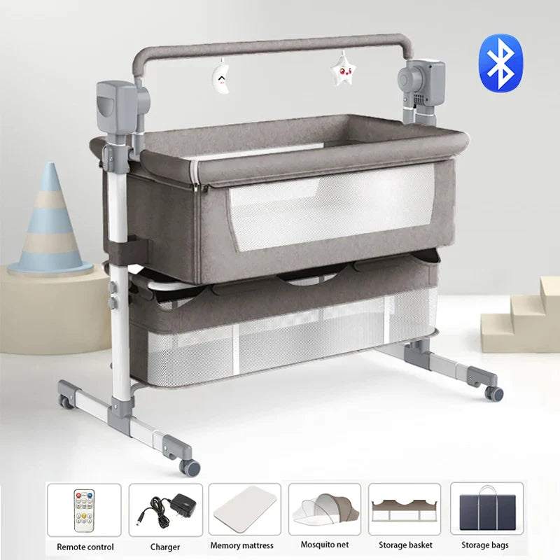 Baby Crib with Storage Basket