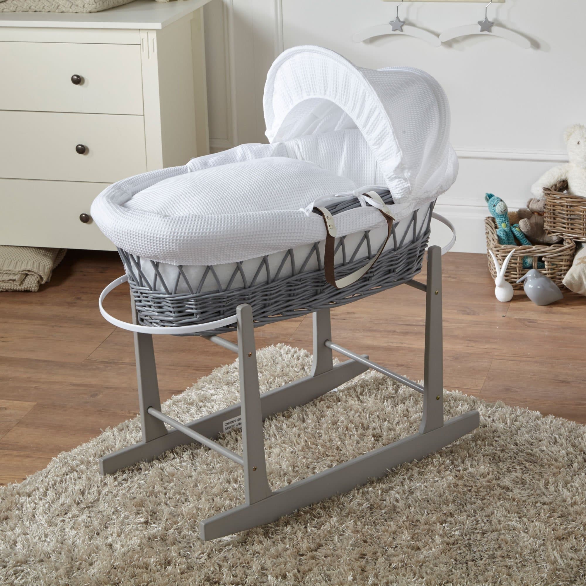 Wicker Baby Moses Basket With Stand-15