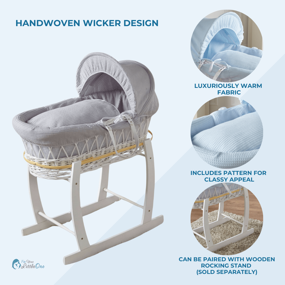Wicker Baby Moses Basket With Stand-2