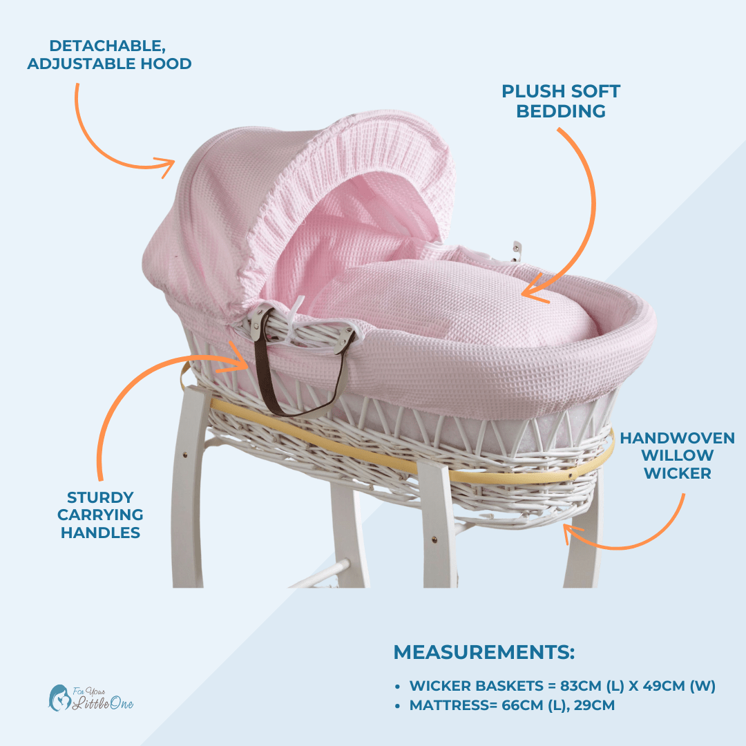 Wicker Baby Moses Basket With Stand-3