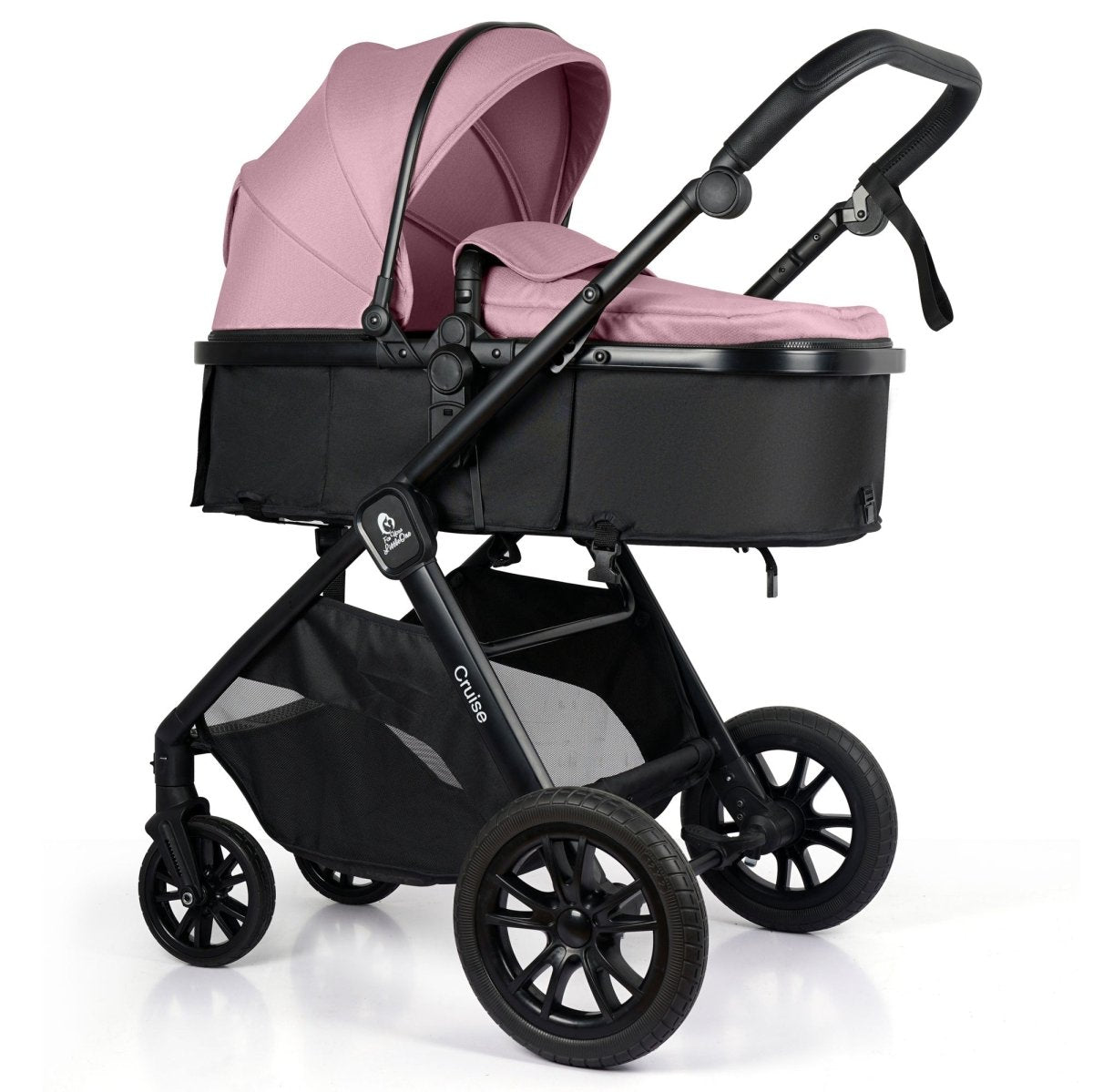 For Your Little One Cruise 3 In 1 Travel System With i-Size Car Seat - Blush Rose (Free Cupholder And Seat Liner Included!)-1