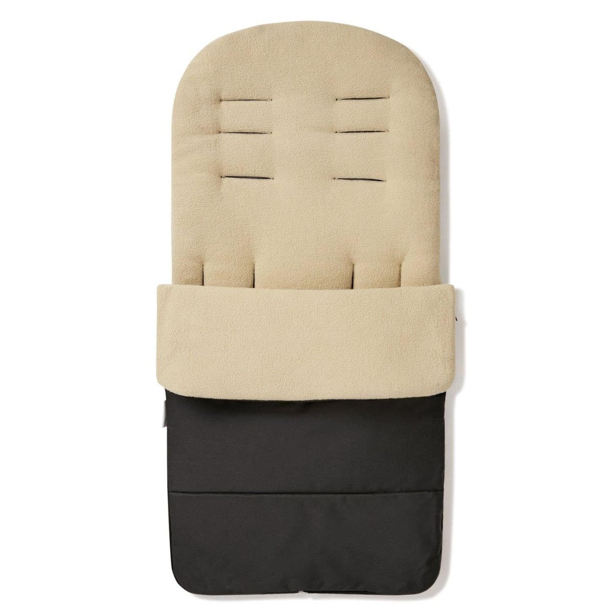 Beige and black baby seat cover on a white background
