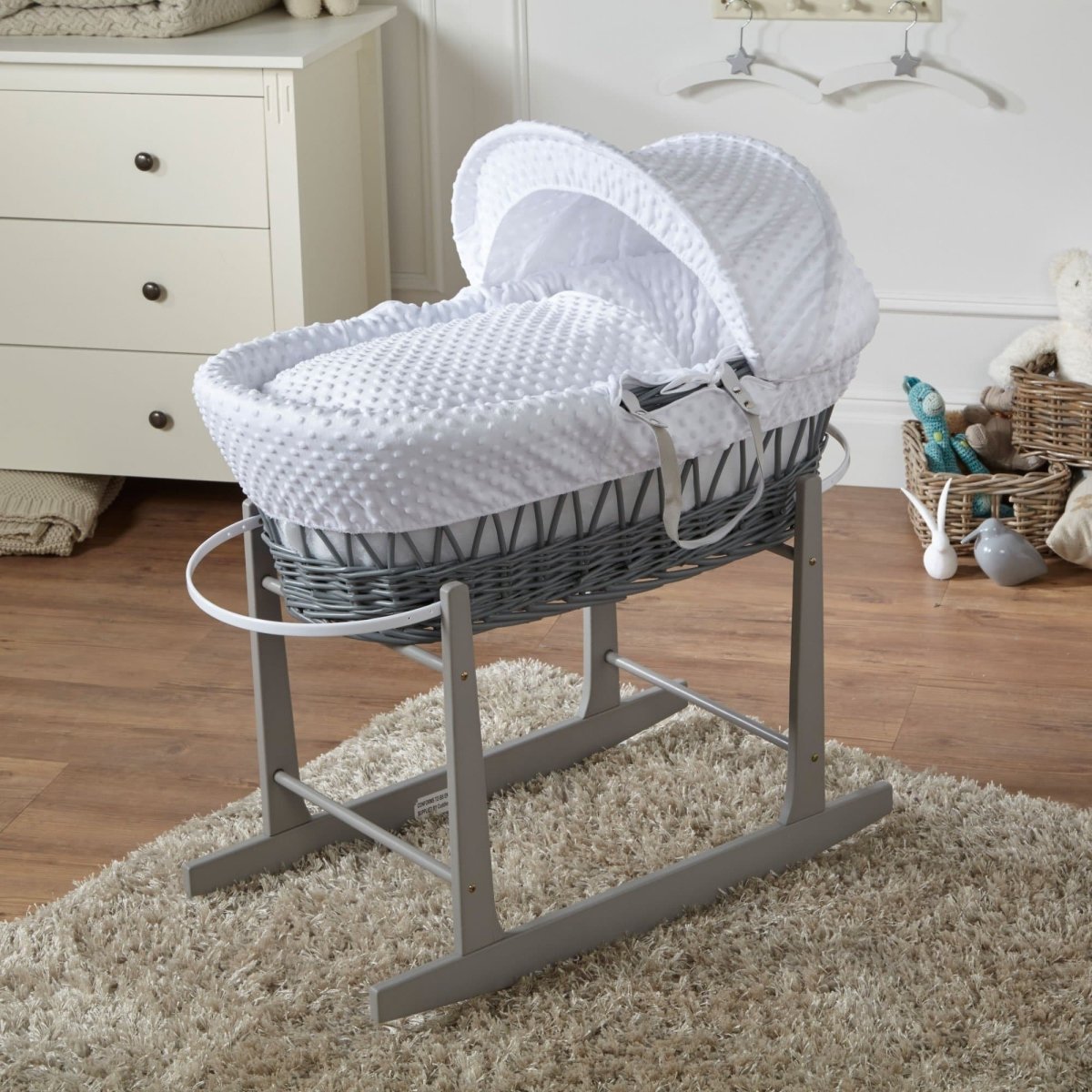 Wicker Baby Moses Basket With Stand-20