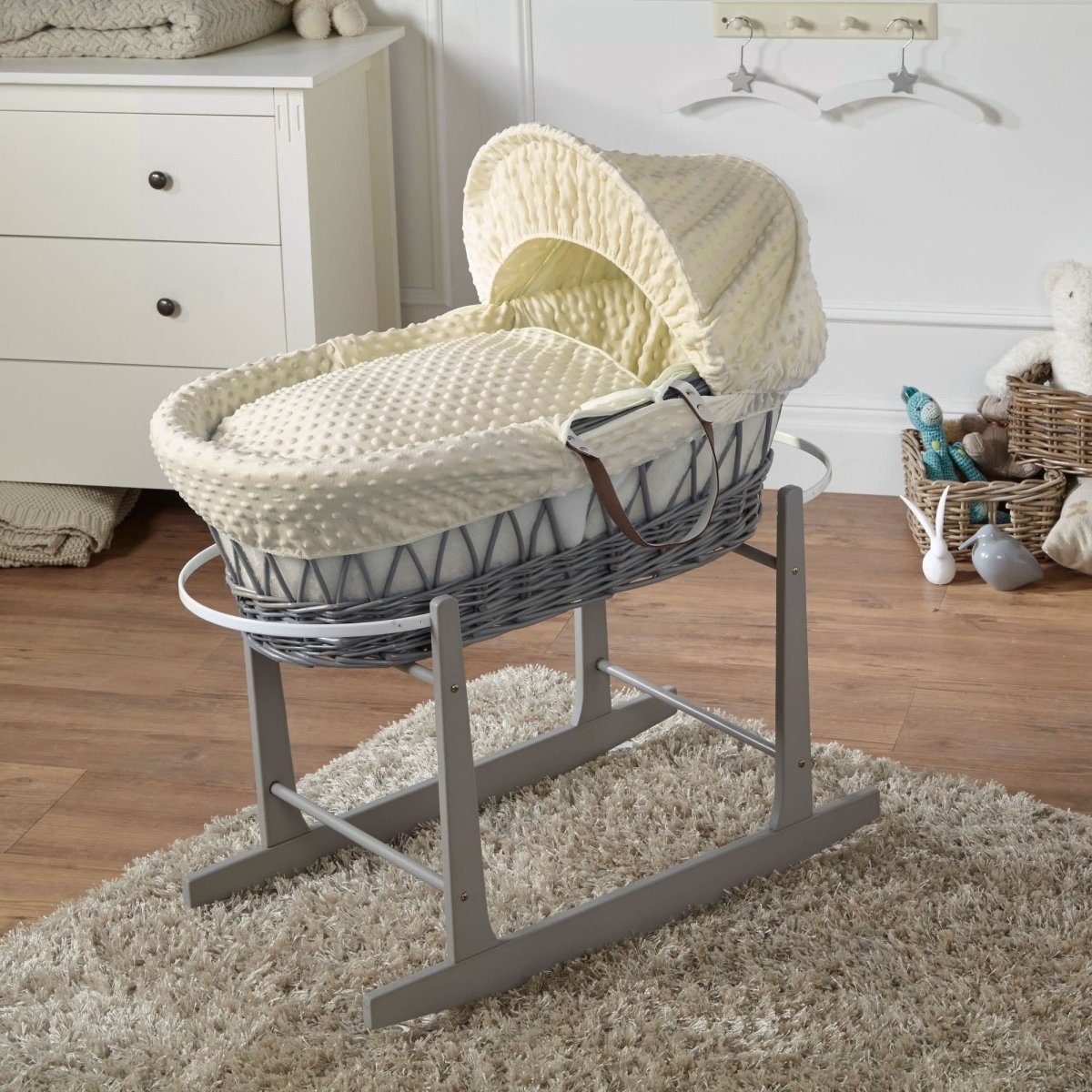 Wicker Baby Moses Basket With Stand-23