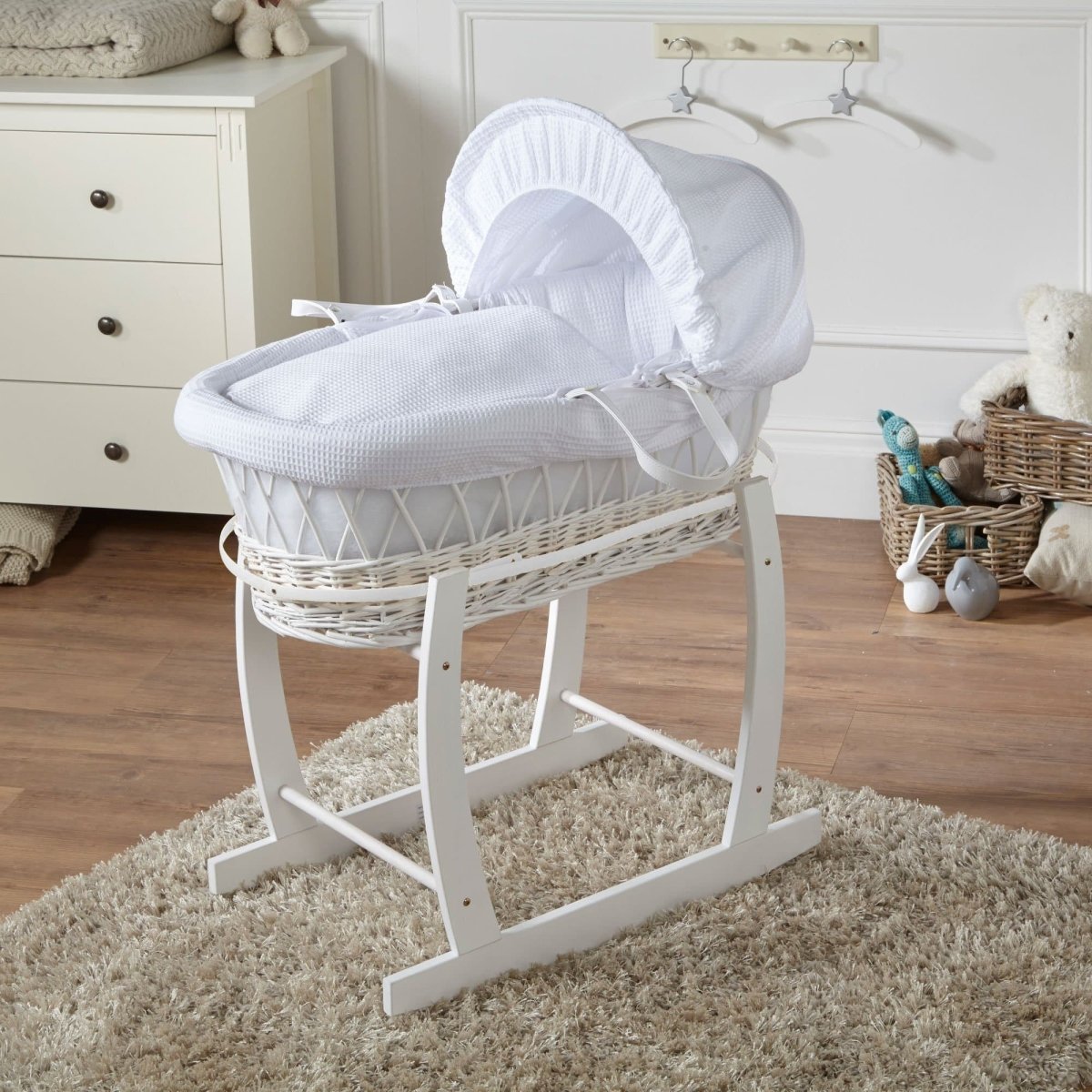 Wicker Baby Moses Basket With Stand-5