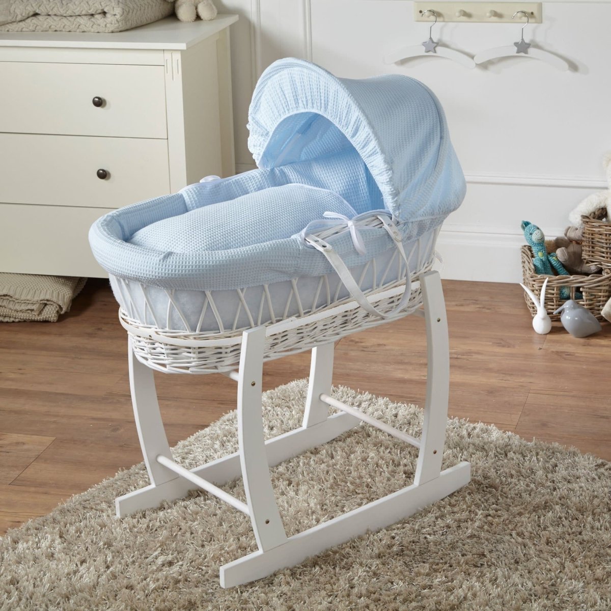 Wicker Baby Moses Basket With Stand-6