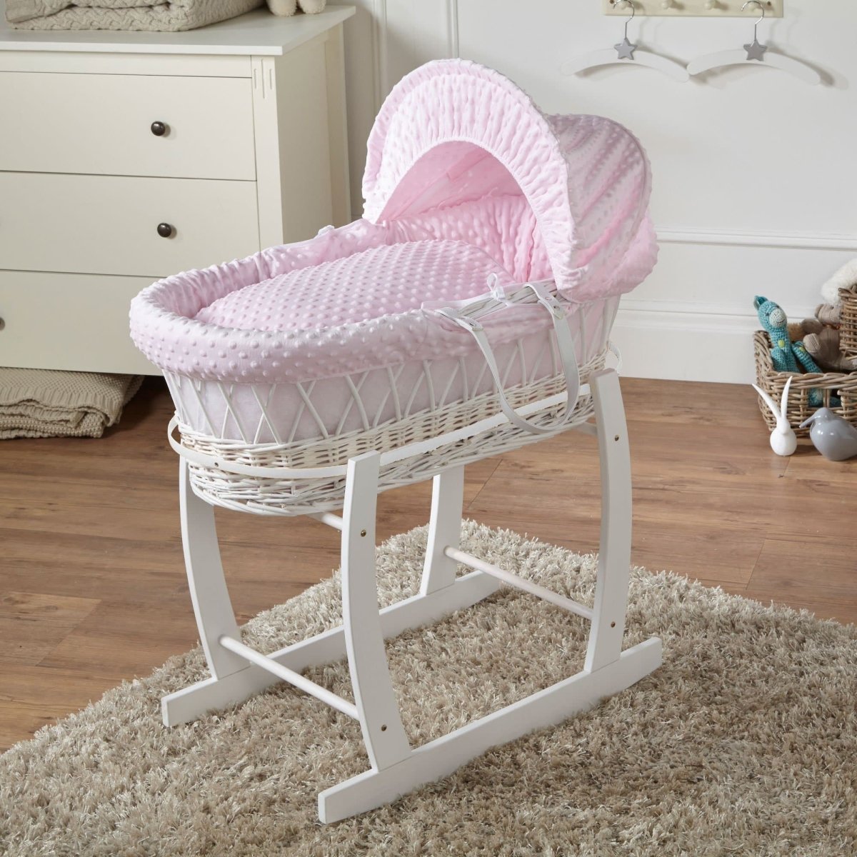Wicker Baby Moses Basket With Stand-12