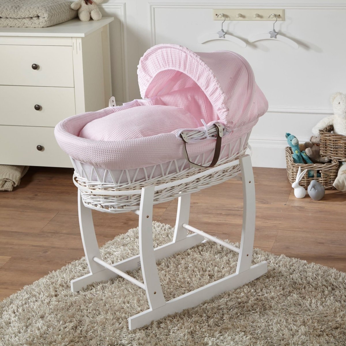 Wicker Baby Moses Basket With Stand-7