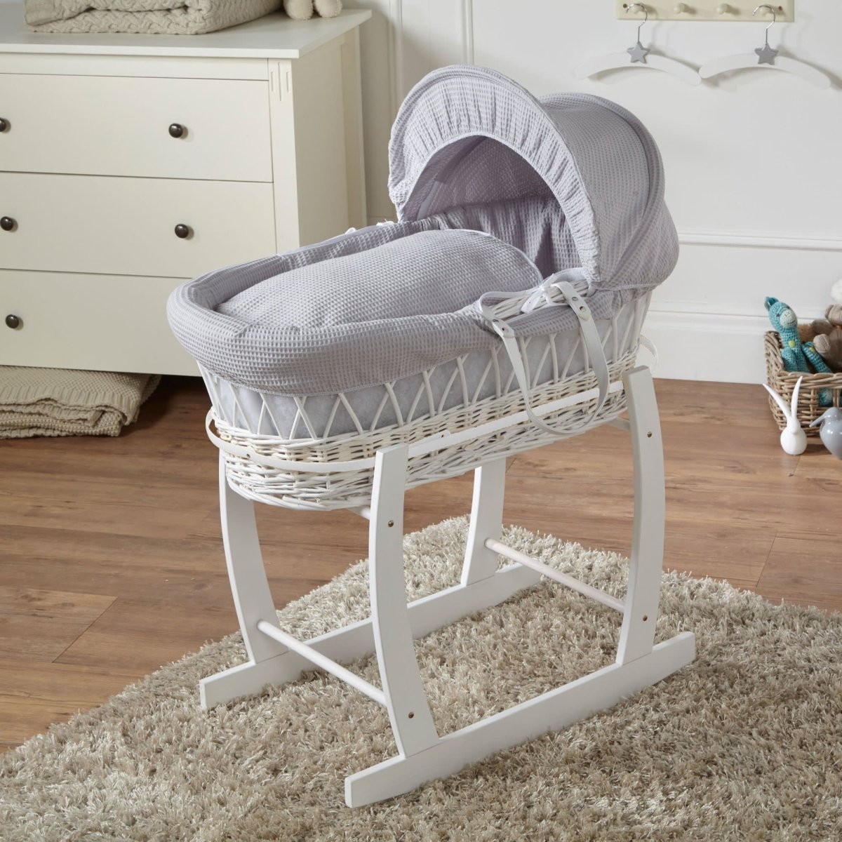 Wicker Baby Moses Basket With Stand-9